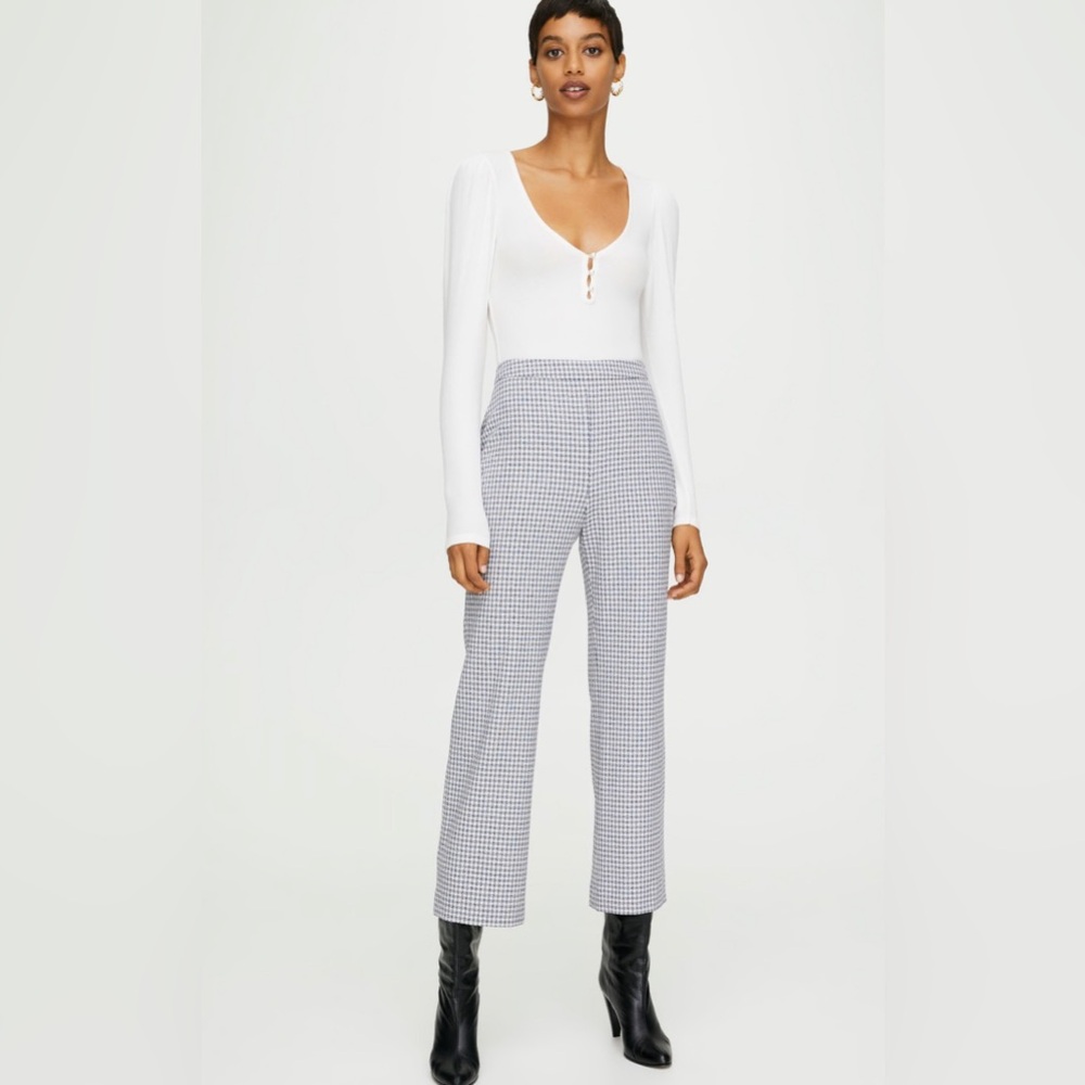 ARITZIA WILFRED Kick Flare Pant Gingham Checkered, Size 4